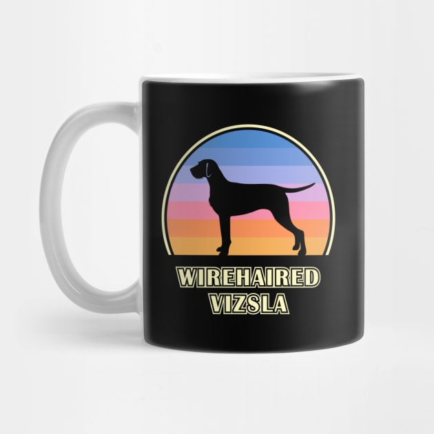 Wirehaired Vizsla Vintage Sunset Dog by millersye